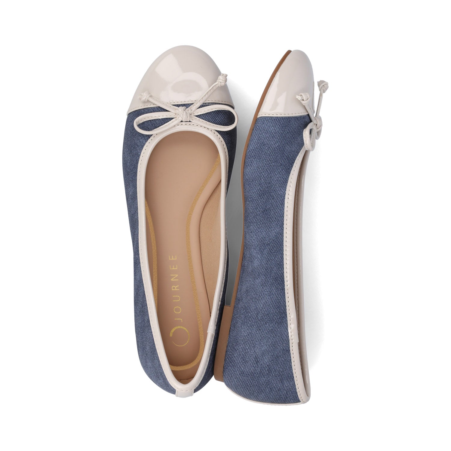 KAIAH CAPTOE BALLET FLATS IN WIDE - Classic Blue Denim
