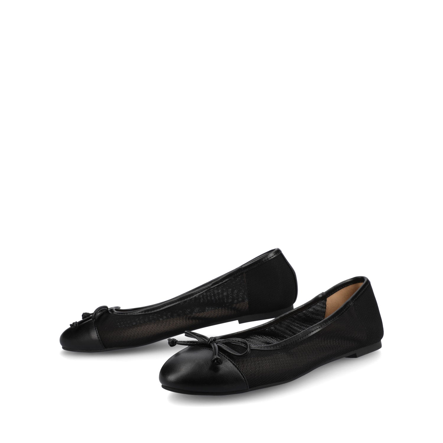 KAIAH CAPTOE BALLET FLATS IN WIDE - Black Mesh