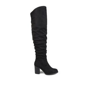 KAISON BOOTS IN WIDE WIDTH & CALF - Black Faux Suede