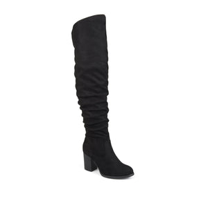 KAISON BOOTS IN WIDE WIDTH - Black Faux Suede