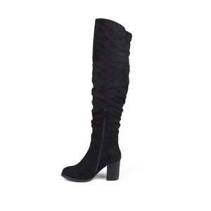 KAISON BOOTS IN WIDE WIDTH & X-WIDE CALF - Black Faux Suede