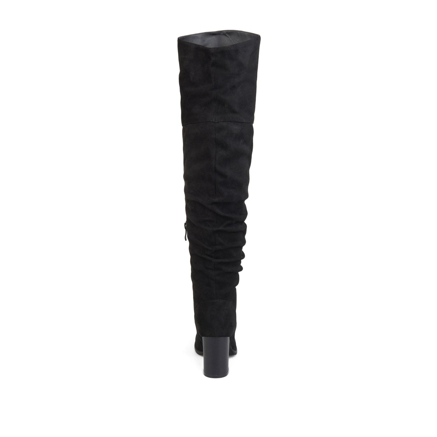 KAISON THIGH HIGH BOOTS IN X-WIDE CALF - Black Faux Suede
