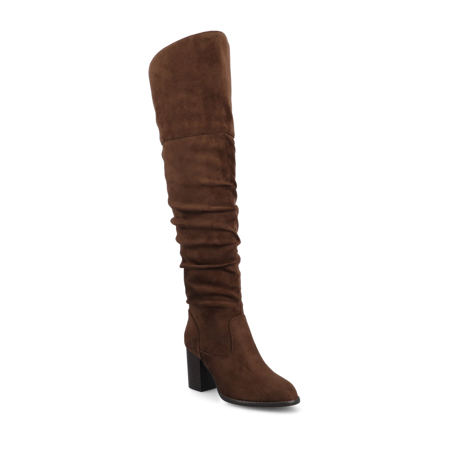 KAISON THIGH HIGH BOOTS IN FAUX SUEDE