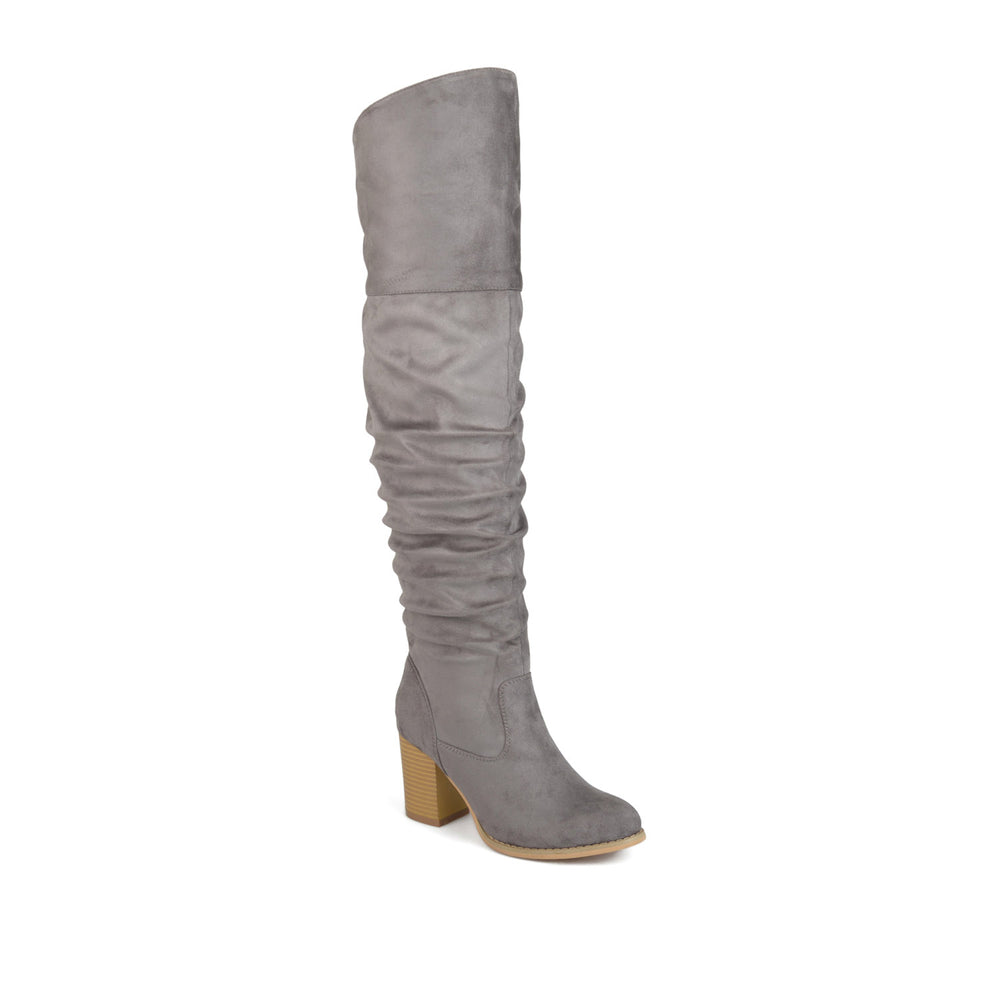 KAISON THIGH HIGH BOOTS IN FAUX SUEDE