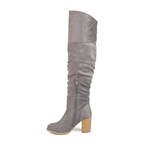 KAISON THIGH HIGH BOOTS IN FAUX SUEDE