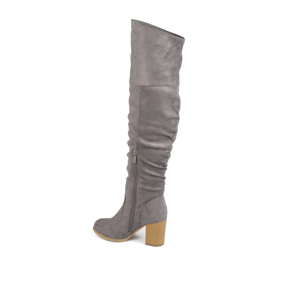 KAISON THIGH HIGH BOOTS IN FAUX SUEDE