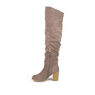 KAISON THIGH HIGH BOOTS IN FAUX SUEDE