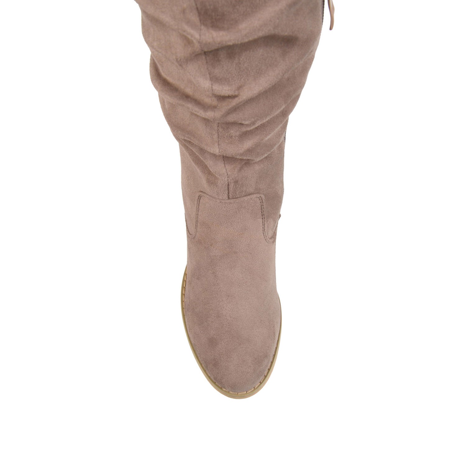 KAISON THIGH HIGH BOOTS IN FAUX SUEDE - Taupe Suede