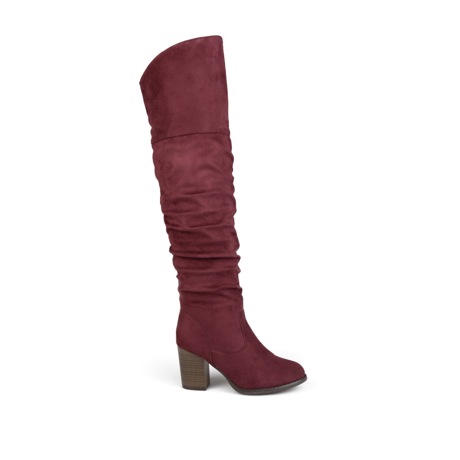 KAISON BOOTS IN WIDE WIDTH & CALF - Wine Faux Suede