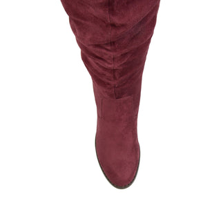 KAISON THIGH HIGH BOOTS IN FAUX SUEDE