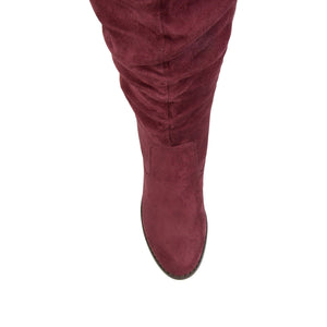 KAISON BOOTS IN WIDE WIDTH - Wine Faux Suede