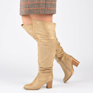 KAISON BOOTS IN WIDE WIDTH & CALF - Stone Faux Suede