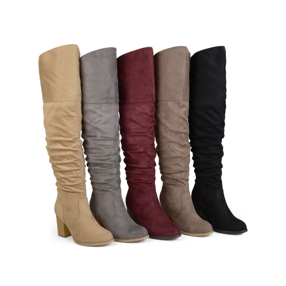 KAISON THIGH HIGH BOOTS IN FAUX SUEDE