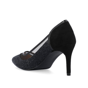 KALANI STILETTO HEELS IN GLITTER MATERIAL - Black