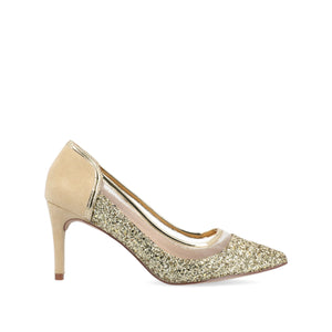 KALANI STILETTO HEELS IN GLITTER MATERIAL - Gold Glitter 2