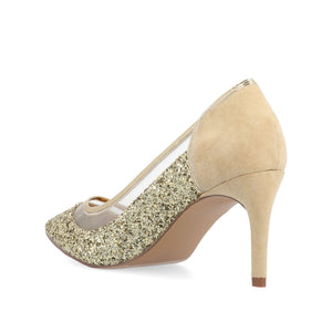 KALANI STILETTO HEELS IN GLITTER MATERIAL - Gold Glitter 2