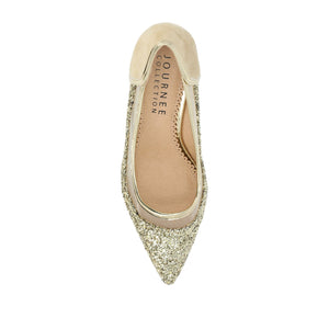 KALANI STILETTO HEELS IN GLITTER MATERIAL - Gold Glitter 2