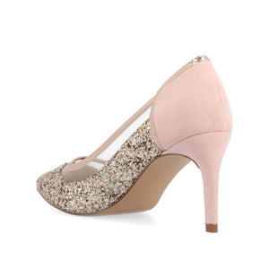 KALANI STILETTO HEELS IN GLITTER MATERIAL - Rose Gold Glitter 2