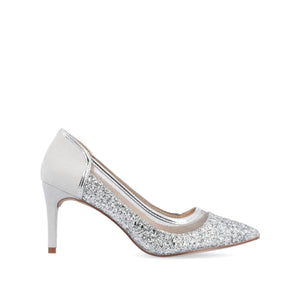 KALANI STILETTO HEELS IN GLITTER MATERIAL - Silver Glitter 2