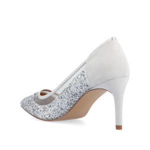 KALANI STILETTO HEELS IN GLITTER MATERIAL - Silver Glitter 2