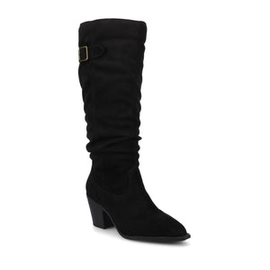KALEAH KNEE HIGH SLOUCHY BOOT - Black
