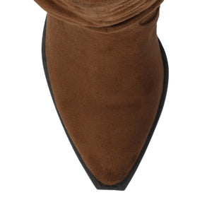 KALEAH KNEE HIGH SLOUCHY BOOT IN EXTRA WIDE CALF - Brown
