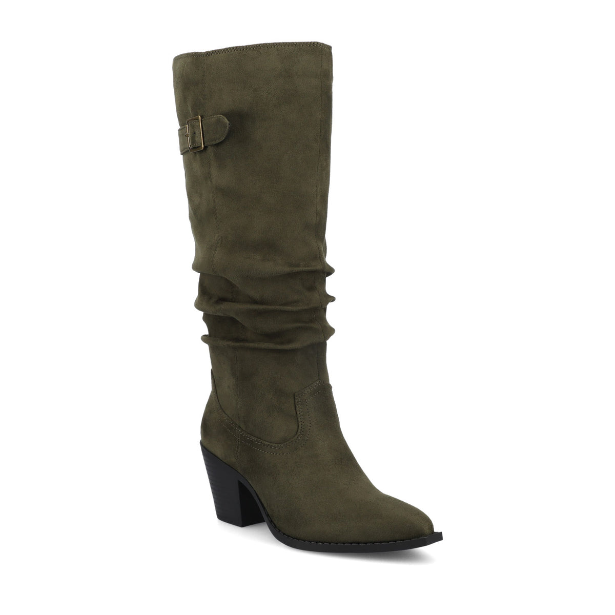 KALEAH KNEE HIGH SLOUCHY BOOT - Olive Suede