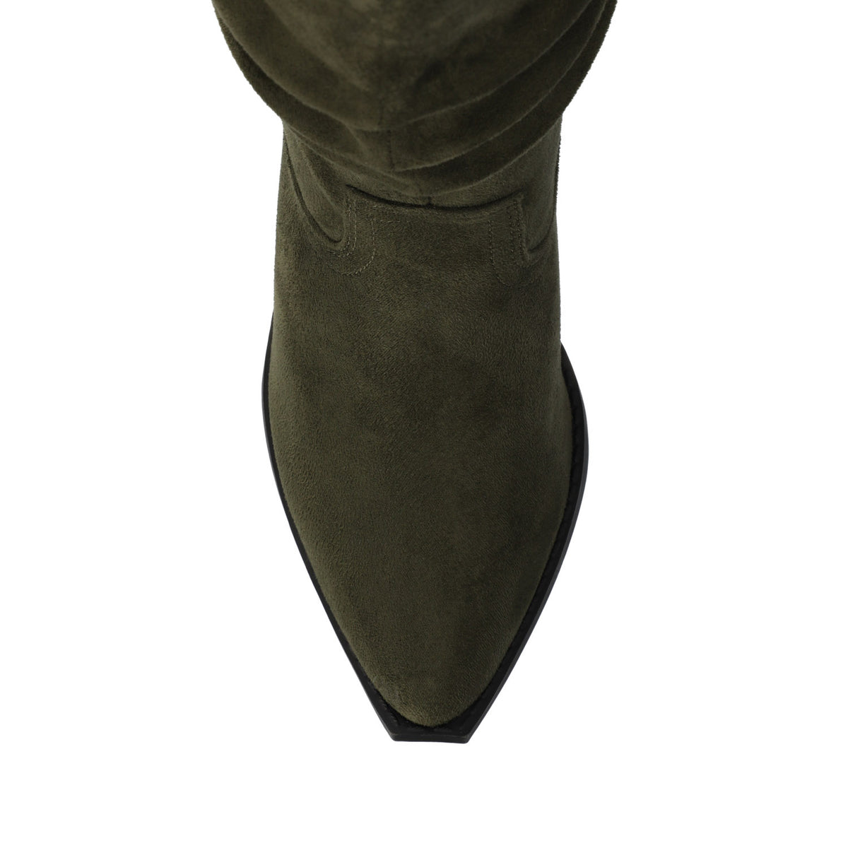KALEAH KNEE HIGH SLOUCHY BOOT IN WIDE CALF - Olive Suede