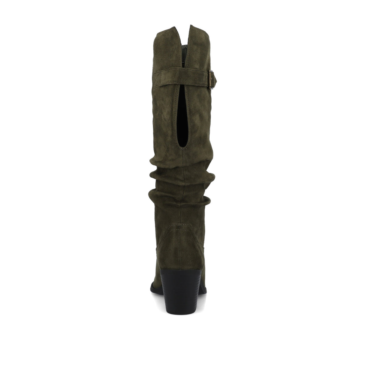 KALEAH KNEE HIGH SLOUCHY BOOT IN WIDE CALF - Olive Suede
