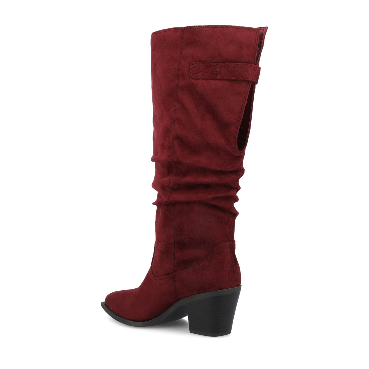 KALEAH KNEE HIGH SLOUCHY BOOT IN WIDE CALF - Oxblood Suede