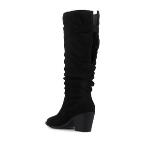 KALEAH KNEE HIGH SLOUCHY BOOT IN WIDE CALF - Black