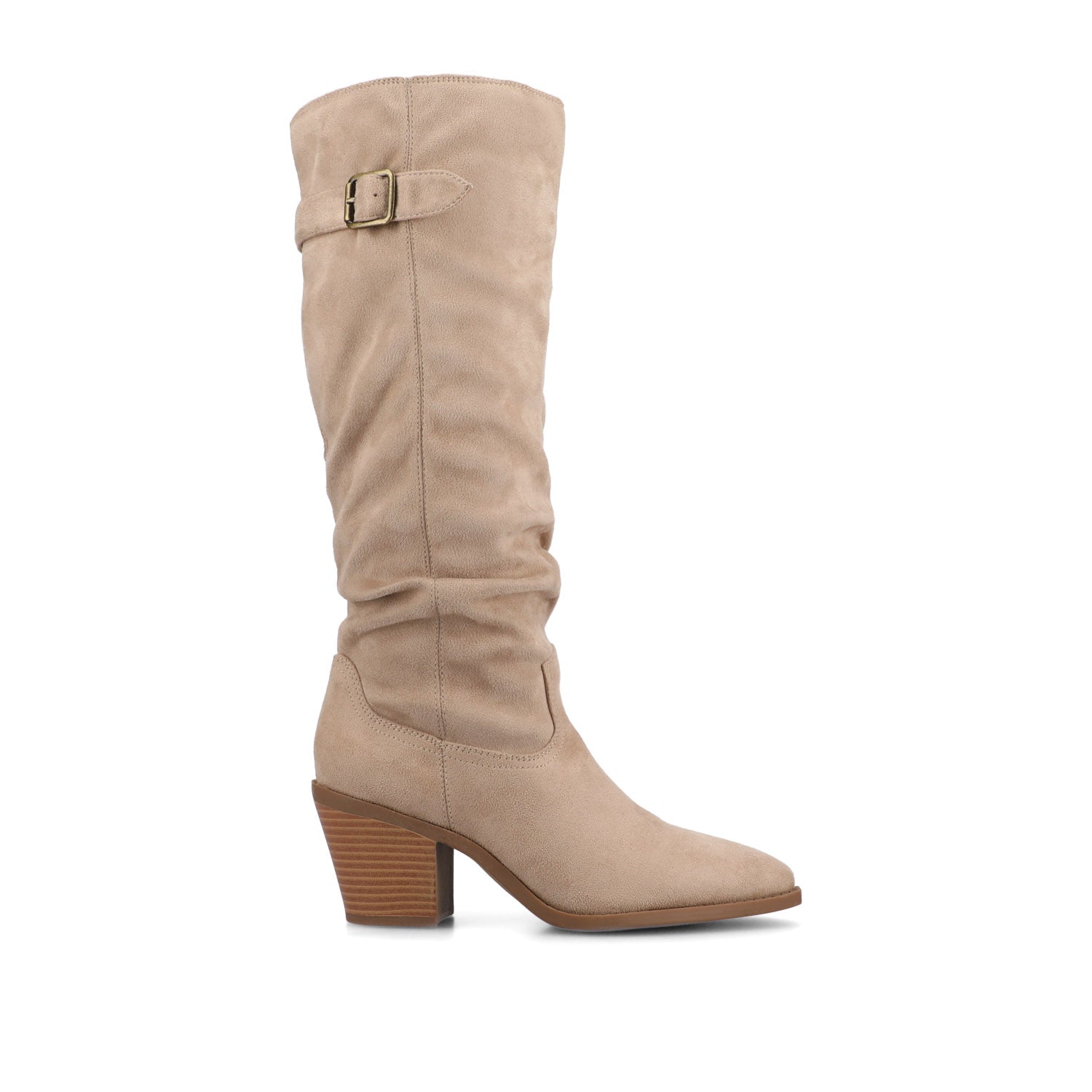 KALEAH KNEE HIGH SLOUCHY BOOT IN WIDE CALF - Taupe