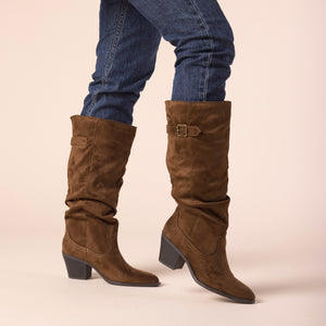 KALEAH KNEE HIGH SLOUCHY BOOT IN WIDE CALF