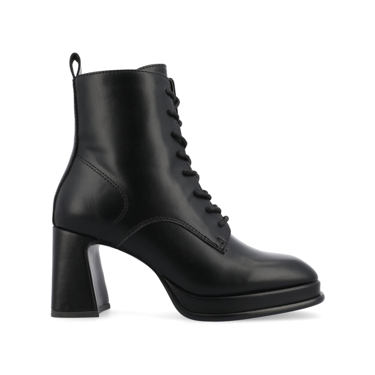 KALINDI LACE-UP BOOTIES IN VEGAN LEATHER - Black PU