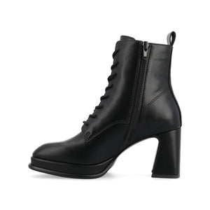 KALINDI LACE-UP BOOTIES IN WIDE - Black PU