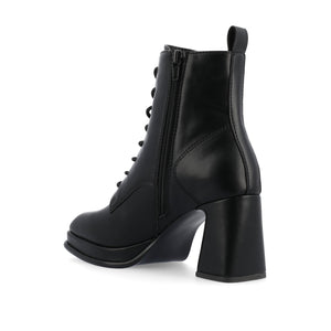 KALINDI LACE-UP BOOTIES IN WIDE - Black PU