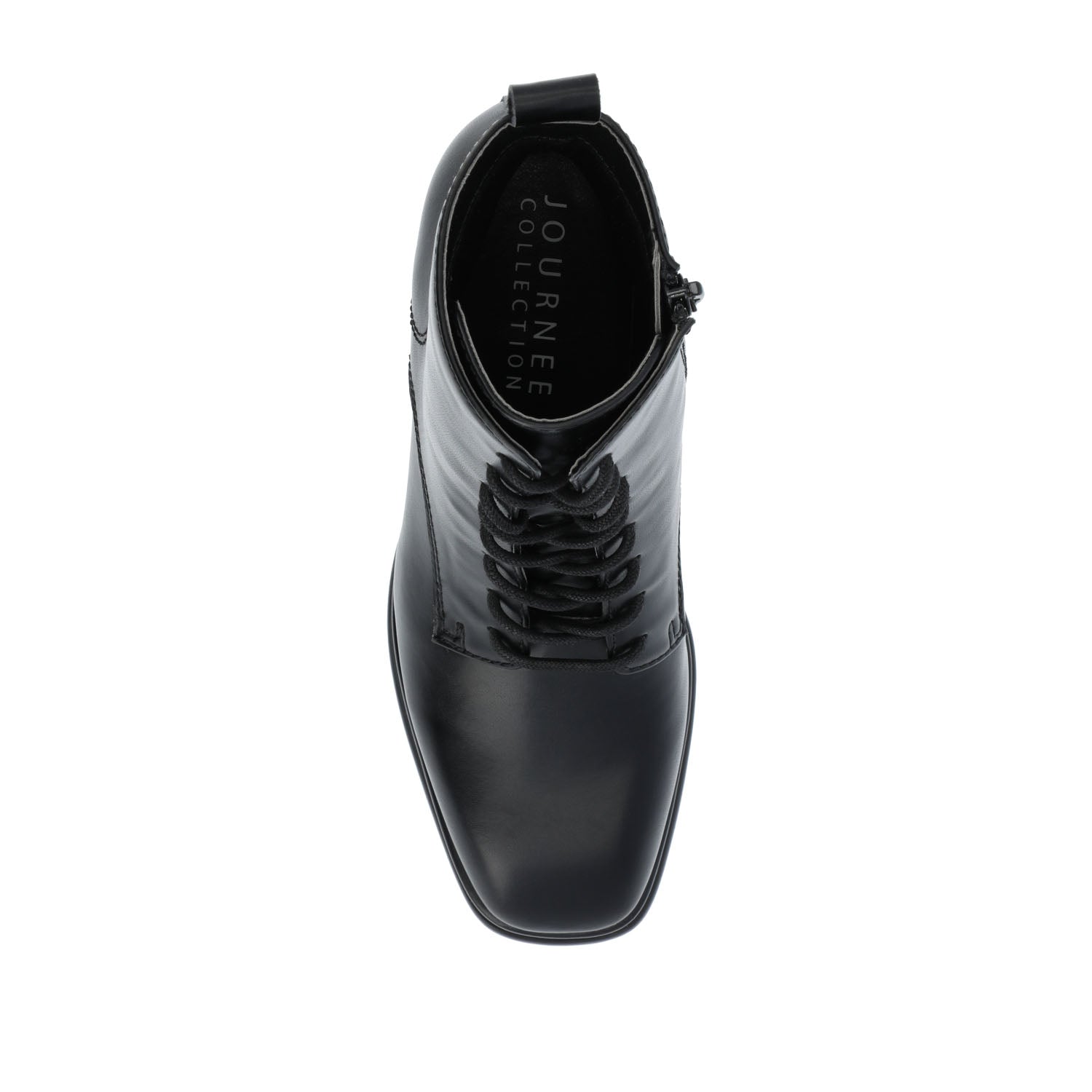 KALINDI LACE-UP BOOTIES IN WIDE - Black PU