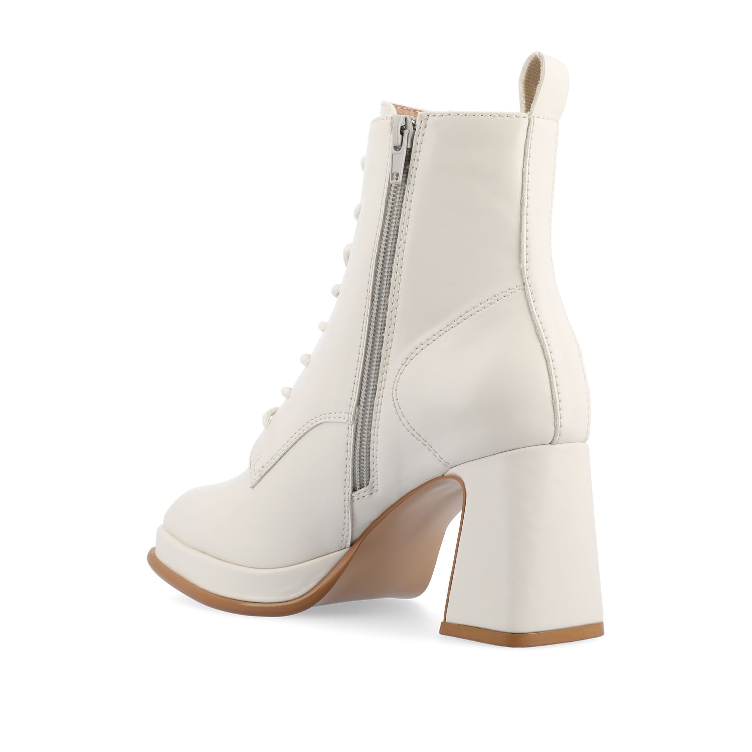KALINDI LACE-UP BOOTIES IN WIDE - Off White PU