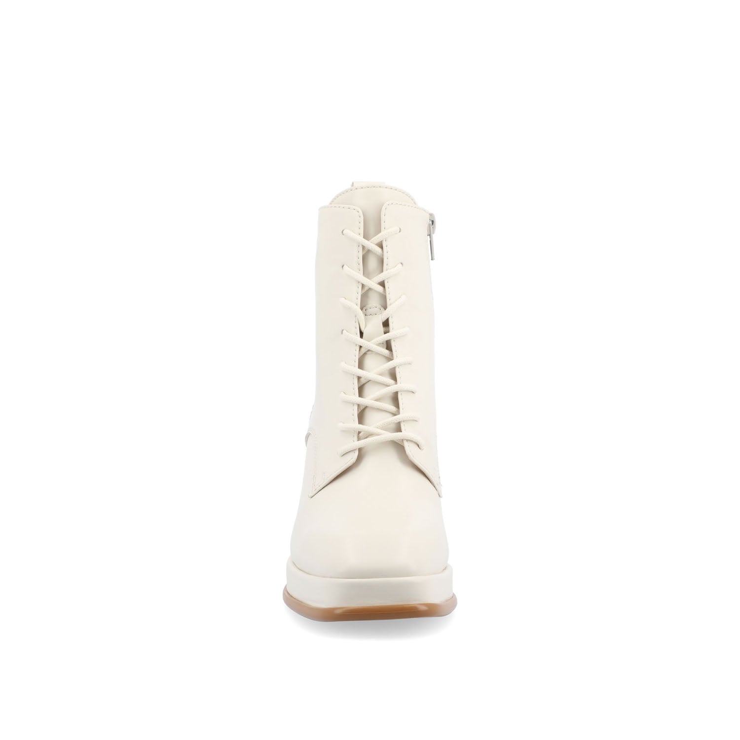 KALINDI LACE-UP BOOTIES IN WIDE - Off White PU