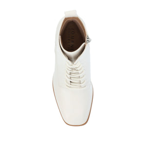 KALINDI LACE-UP BOOTIES IN VEGAN LEATHER - Off White PU