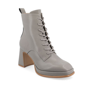 KALINDI LACE-UP BOOTIES IN WIDE - Grey PU