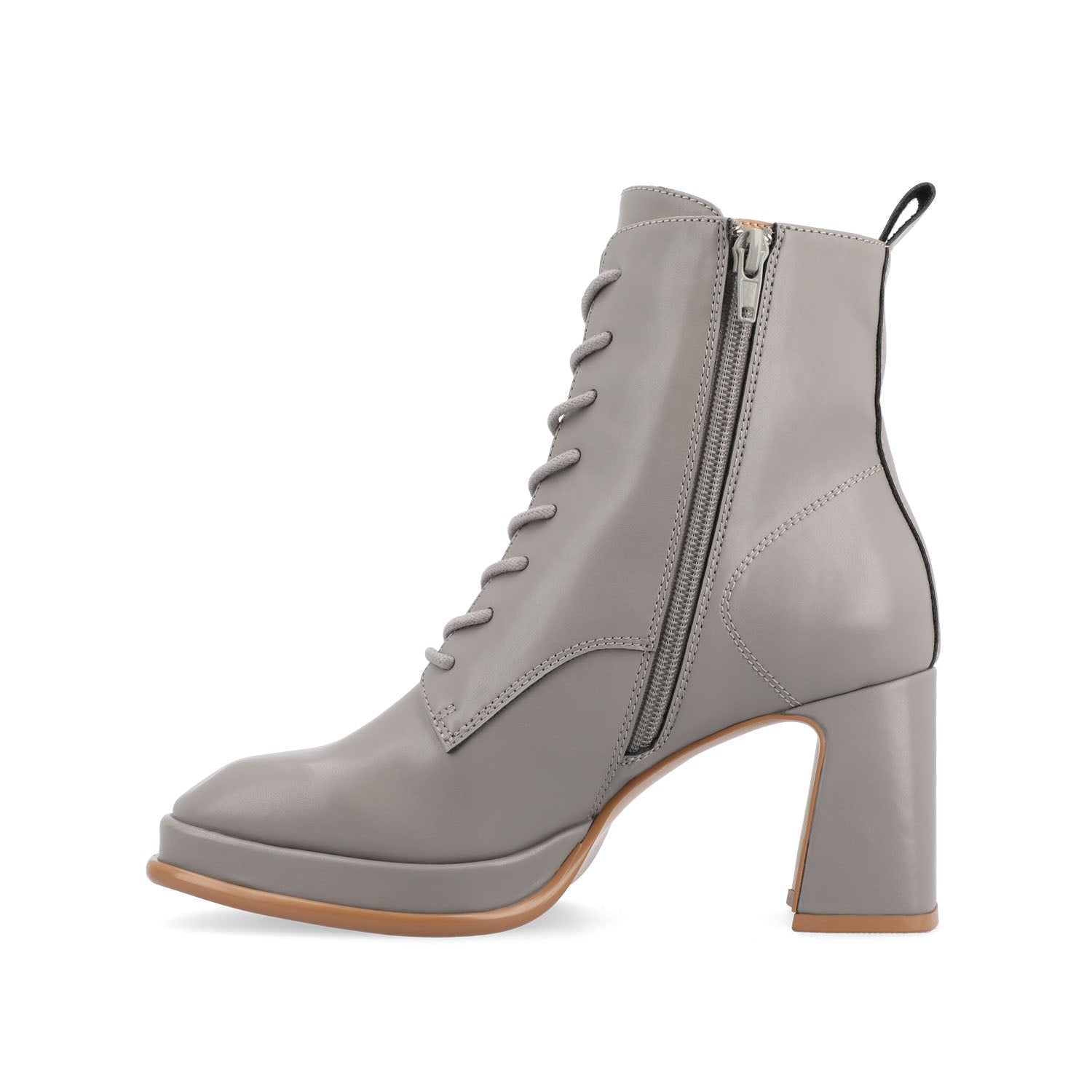 KALINDI LACE-UP BOOTIES IN VEGAN LEATHER - Grey PU