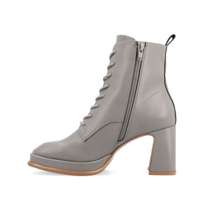 KALINDI LACE-UP BOOTIES IN VEGAN LEATHER - Grey PU