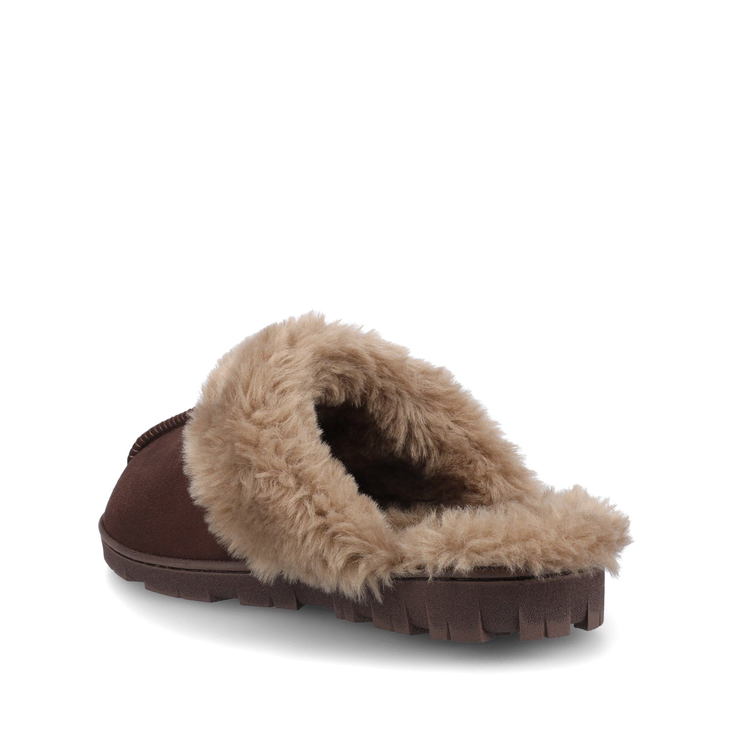 KALLI SLIPPERS IN FAUX SUEDE - Chocolate Faux Suede