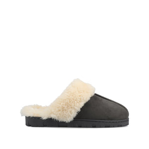 KALLI SLIPPERS IN FAUX SUEDE - Dark Grey Faux Suede