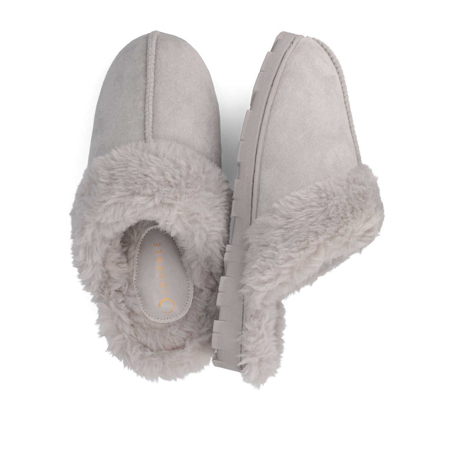 KALLI SLIPPERS IN FAUX SUEDE - Grey Faux Suede