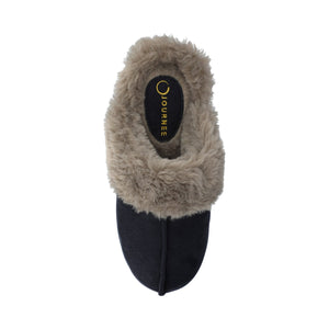 KALLI SLIPPERS IN FAUX SUEDE - Navy Faux Suede