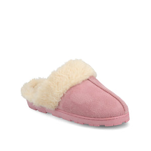 KALLI SLIPPERS IN FAUX SUEDE - Pink Faux Suede