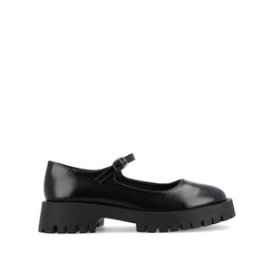 KAMIE LUG SOLE MARY JANE FLATS - Black PU