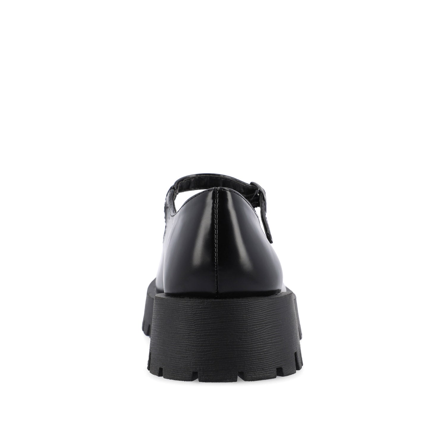 KAMIE LUG SOLE MARY JANE FLATS IN WIDE - Black PU